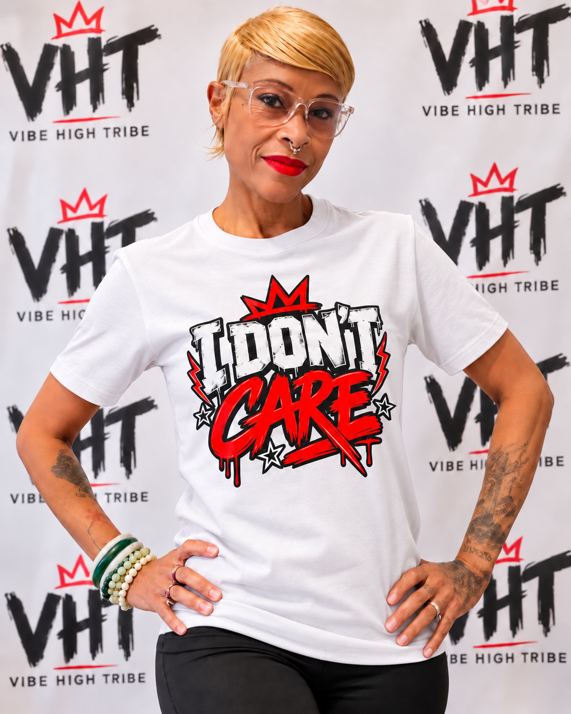 Vibe High Tribe “I Don’t Care” Statement Tee