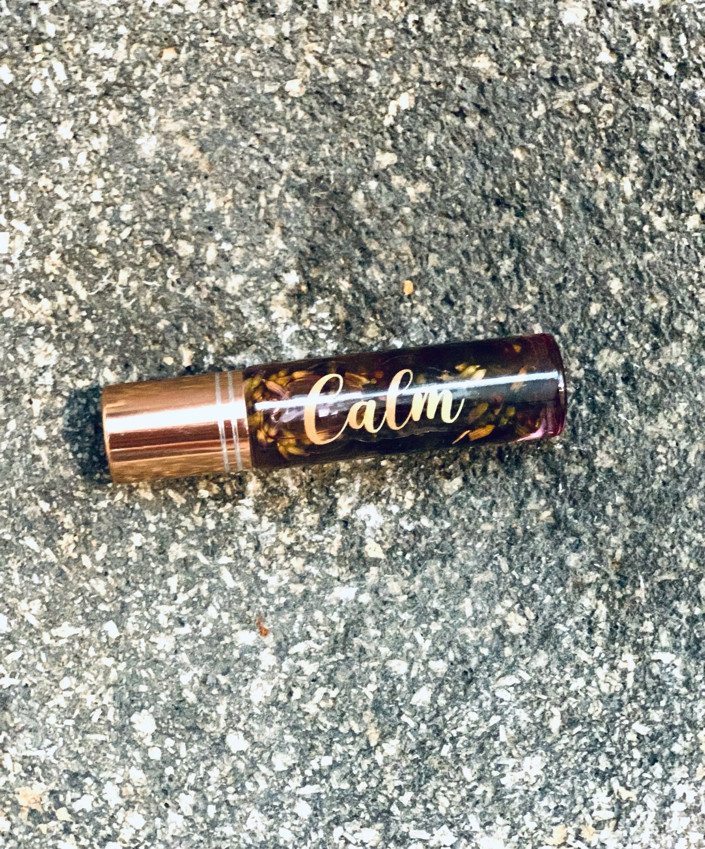 Calm is an organic essential oil infused with organic chamomile, lavender, rose petals, and more natural herbs to reduce and aid sleep. This oil also leaves your skin feeling soft and fragrant. This oil is handmade locally by Vibe High Tribe in Los Angeles, CA