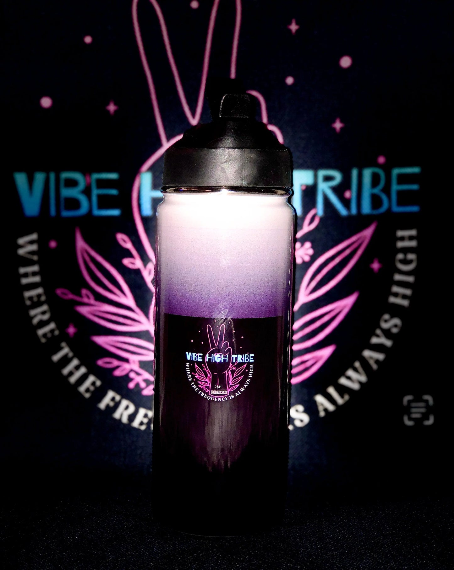 Vibe High Tribe premium insulated sports water bottle. Made with steel and designed with double-walled insulation, which means your water will stay hot for 12 hours and cold for 24 hours. It is leakproof, Rust Free and keeps the original flavor perfectly.